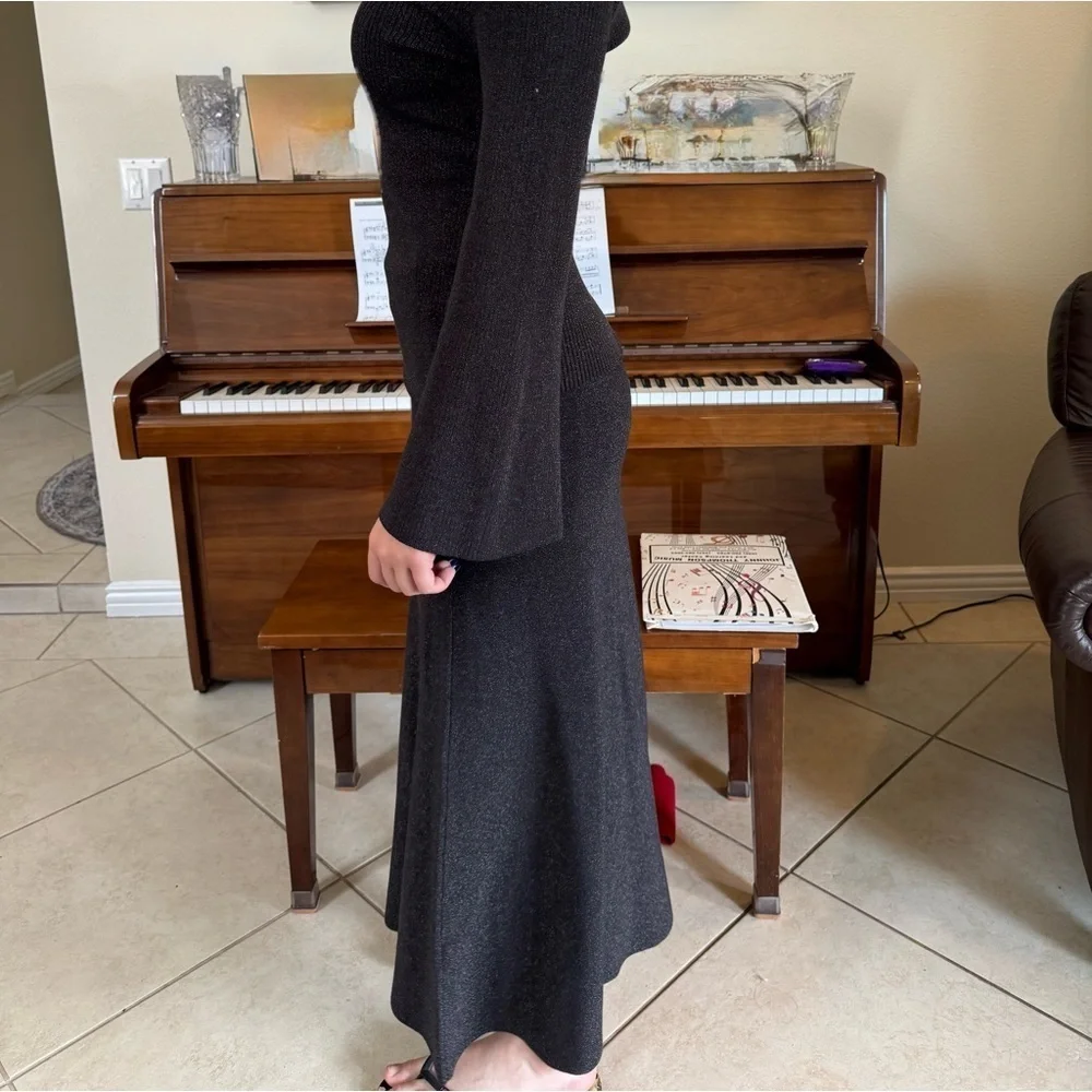 Lustro Lurex top and Lustro Lurex Sweater Skirt